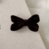 Velvet Bow Hair Clip Sweet Side Bang Pin_Cwaha07815