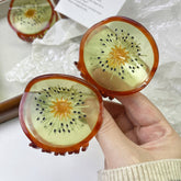 QUIRKY KIWI FRUIT ACETATE HAIR CLAW BACK BUN CLIP_CWAHA1340