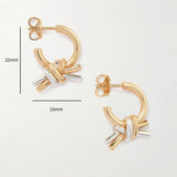 FASHIONABLE GOLD HOOP BRAID EARRINGS_CWAJE5127