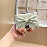 Cute Bow Heart Trifold Wallet With Coin Pouch_Cwab06215