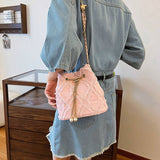 Denim Fashionable Crossbody Bucket Bag