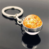 DOUBLE SIDED GLASS BALL KEYCHAIN PENDANT JEWELRY_CWMM0492