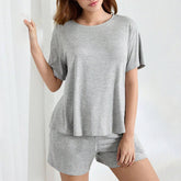 Womens Simple Solid Color Lounge Set