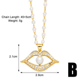 FASHIONABLE DIAMOND INLAID FLOWER PEARL NECKLACE_CWAJE0917