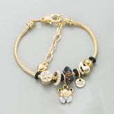 ADJUSTABLE GOLD BEAR RHINESTONE BRACELET_CWMM8626