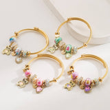 Trendy Stainless Steel Bracelet With Bear Heart_Cwmm8596