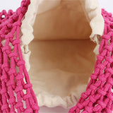 SOLID COLOR HOLLOW COTTON ROPE HAND WOVEN BAG_CWAB4684