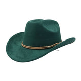 Western Ethnic Suede Cowboy Jazz Fedora Hat_Cwah04504