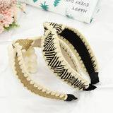 RAFFIA SIMPLE COLOR BLOCKED KNOTTED HEADBANDS_CWAHA1160