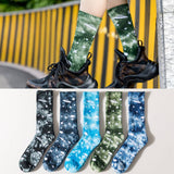 Universe Printed Tie Dyed Fashion Crew Socks_Cwms123