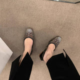 FLAT SQUARE TOE RHINESTONE BREATHABLE FAIRY FLATS_CWSHF0122