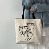 ONE SHOULDER LARGE CAPACITY PRINTED CANVAS BAG_CWAB2192