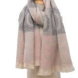 LETTER JACQUARD SCARF WINTER SHORT FRINGE WRAP_CWASC0863