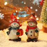 Mini Santa Snowman Xmas Desk Ornament Set_Cwmm10581