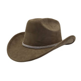 MEN WOMEN SUEDE WESTERN COWBOY FEDORA HAT_CWAH04395