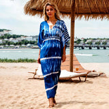 RAYON TIE DYE BEACH KIMONO BIKINI COVER UP_CWMM6155