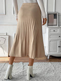 Temperament Commuting Solid Color Pleated Skirt