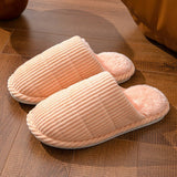 FASHION HOME THIN STRIPE INDOOR COTTON SLIPPERS_CWSHS0843