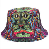 DOUBLE SIDED VINTAGE GRAFFITI PRINT BUCKET HAT_CWAH1546