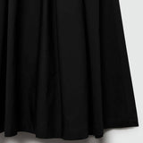 PLEATED SKIRT HIGH WAIST ZIPPER LONGSKIRTMIDISKIRT_CWBSS0419