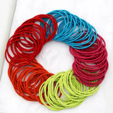 100PCS MULTI COLORED ELASTICS HAIR TIES SCRUNCHIES_CWAHA0136