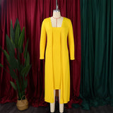 SOLID COLOR SUSPENDER SKIRT LONG TWO PIECE SET_CWDMD3672