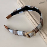 Plaid Buckle Headband College Autumn Style_Cwaha08166
