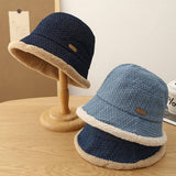 Women Velvet Retro Thick Warm Bucket Hat_Cwab2857