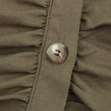 LINEN COLLARED SHORT SLEEVE MIDI DRESS FOR WOMEN_CWDMD5785