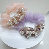 SWEET CRYSTAL PEARL SCRUNCHIE NEW SIMPLE HAIR TIE_CWAHA6773
