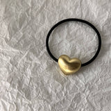 GOLD METAL THREE DIMENSIONAL LOVE HAIR TIE_CWAHA0627