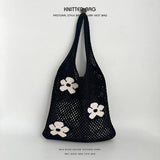 Exquisite Knitted Heart Tote Handbag_Cwab2389