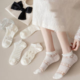 White Boat Socks Hollow Mesh Invisible Socks_Cwms0533