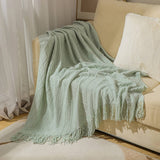 KNITTED TASSEL THIN BLANKET SOFA BLANKET_CWMM0183