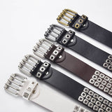 Liuding Hollow Air Eye Punk Style Pu Belt