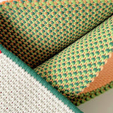 PINK AND GREEN CHECKERBOARD KNIT TOTE BAG_CWAB2394