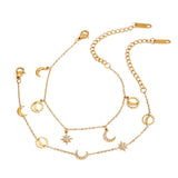 18K GOLD MOON STAR TASSEL BRACELET WITH CRYSTALS_CWAJE4662