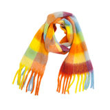 PLAID PATTERN FRINGE TRIM WINTER SCARF_CWASC2691