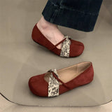 Vintage Flat Mary Jane Shoes Suede Low Cut