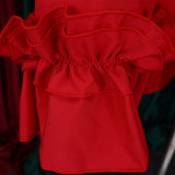 LOOSE CASUAL PLUS SIZE LOTUS LEAF SLEEVE TIE DRESS_CWDSD6063