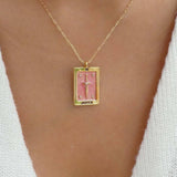 Vintage Tarot Square Pendant Necklace_Cwmm3916