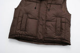 Solid-Color Simple And Casual Hooded Vest Jacket