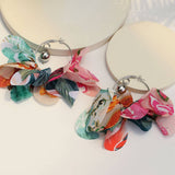 HANDMADE FABRIC PRINT HOOP EARRINGS BOLD UNIQUE_CWMM6191