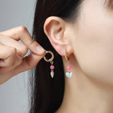 Womens Stylish Geometric Heart-Shaped Earrings