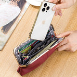 GENUINE LEATHER SIMPLE FASHION CLIP BAG LONG WALLET_CWAB3739