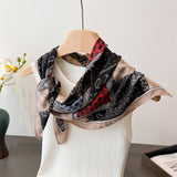 Vintage Paisley Herringbone Linen Neck Scarf_Cwasc03427