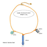 COLORFUL ROPE NECKLACE WITH BUTTERFLY CHARM_CWMM8805