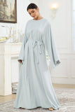 Solid Color Simple Abaya Casual Muslim Dress