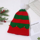 Cwah04352_Red White Christmas Knit Beanie Hat