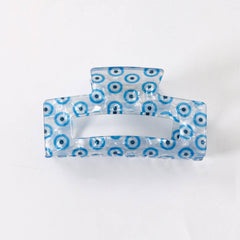 Cwaha1612_Rectangular Print Blue Series Hair Claw Clip